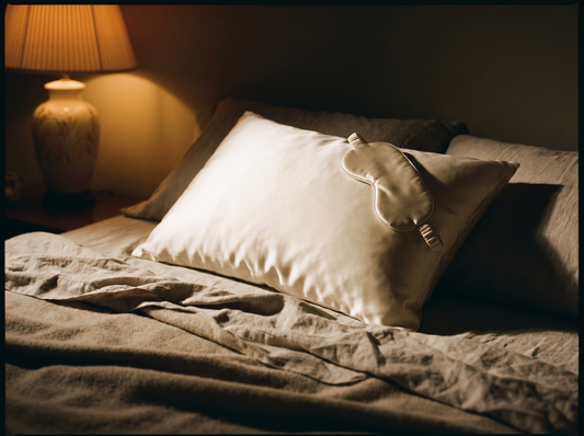 On the pillow at night