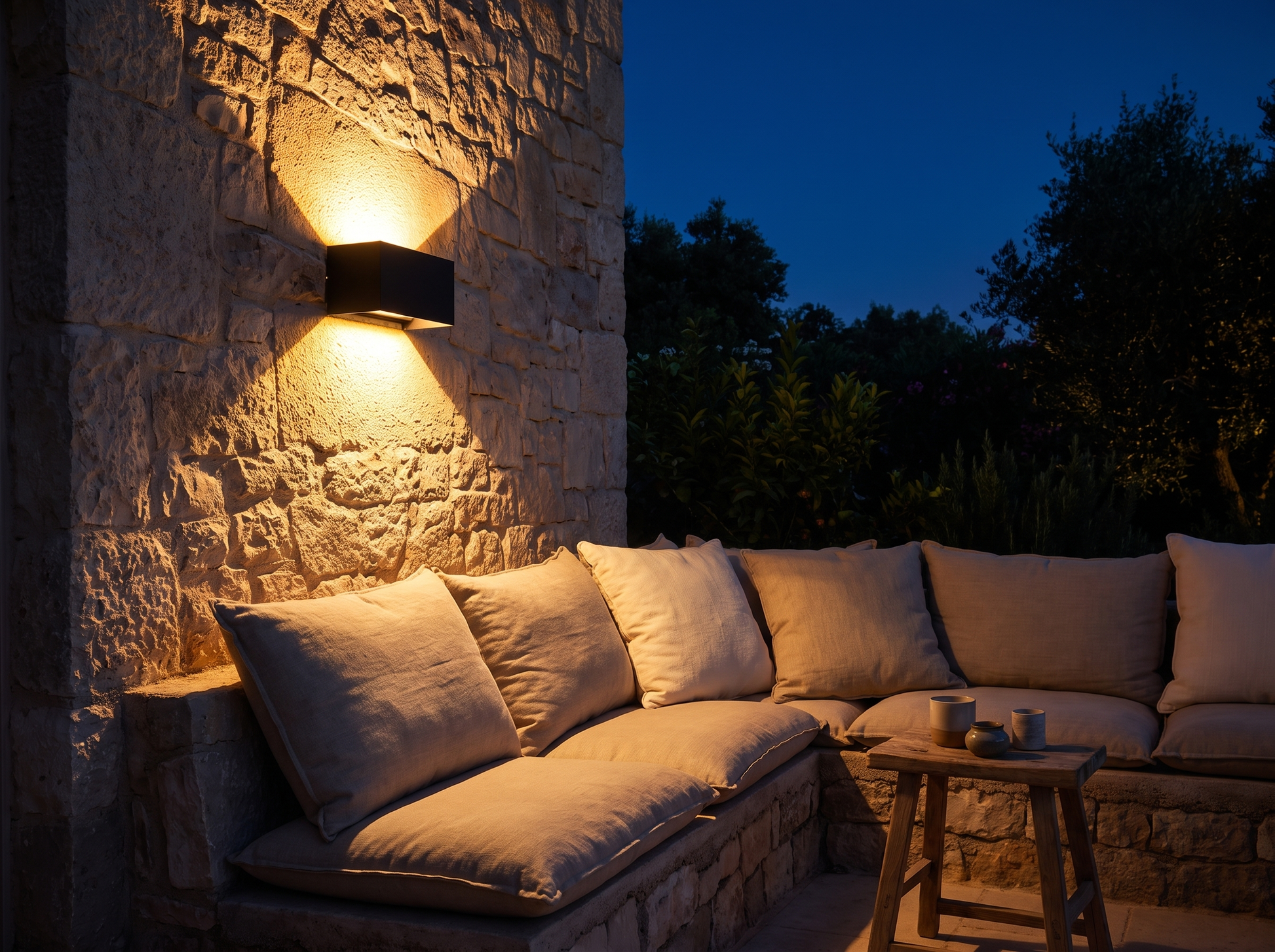 Over the patio lounge